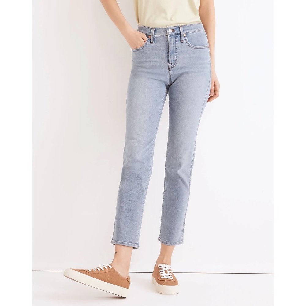 Madewell Mid-Rise Stovepipe Light Wash Jeans sz 25
